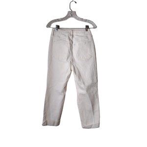 Universal Thread Jeans Womens 0 Curvy Vintage Straight Distressed Cream